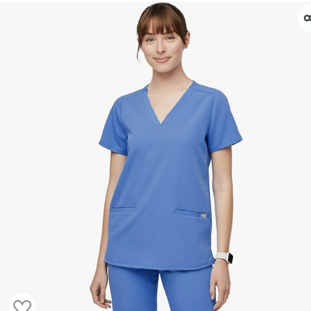 Figs Casma Scrub Top Ceil Blue Small